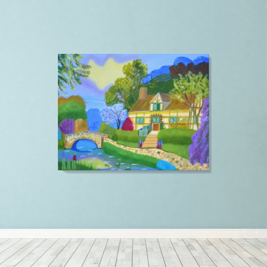 lentehuis canvas afdruk (Insitu (Houten vloer))