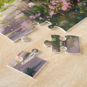 Lentehuisje met bloeiende fruitbomen legpuzzel (Zijkant)