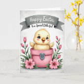 Lentekaart met babyvogel kaart (Gele Bloem)