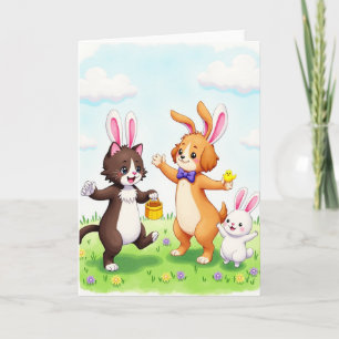 Lentekaart met dierenvrienden kaart