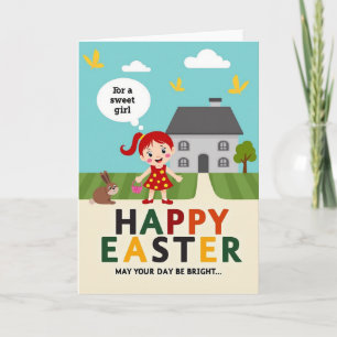 Lentekaart met illustratie kaart