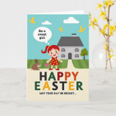 Lentekaart met illustratie kaart (Gele Bloem)