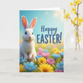 Lentekaart met Konijn Kaart (Gele Bloem)