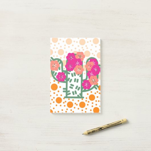 Lentekactus Post-it® Notes (Op bureau)