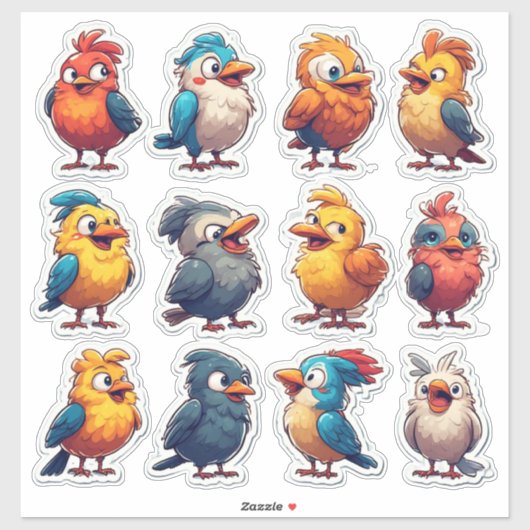 Lentekang Vogel Siersticker Set 🐦 Sticker (Vel)