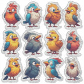 Lentekang Vogel Siersticker Set 🐦 Sticker (Voorkant)