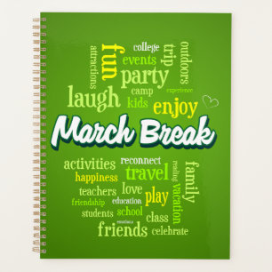 Lentekans Woordwolk Typografie Schoolvakantie Planner