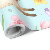 Lentekattenparade – Springende Katten & Bloesems Cadeaupapier (Rol Hoek)