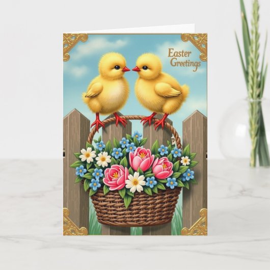 Lentekenniskort met mandje kaart (Voorkant)