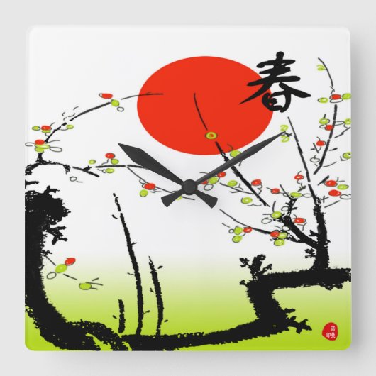 Lentekker Vierkante Klok (Voorkant)