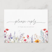Lentekleur wilde bloem menu keuze RSVP briefkaart (Voorkant)