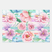 Lentekleuren in strepen inpakpapier vel (Voorkant 3)