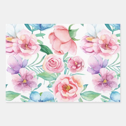 Lentekleuren in strepen inpakpapier vel (Voorkant 2)