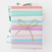 Lentekleuren in strepen inpakpapier vel (In situ)