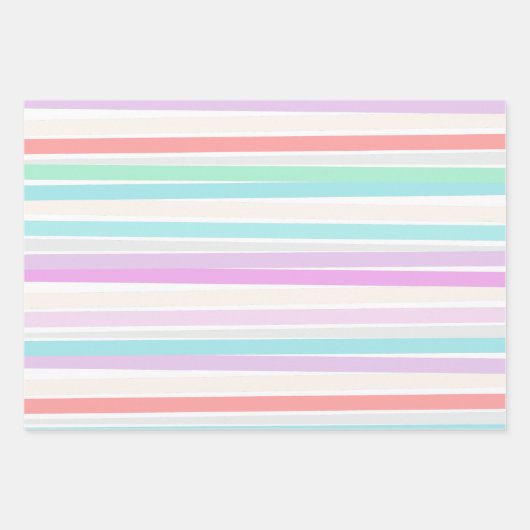 Lentekleuren in strepen inpakpapier vel (Voorkant)