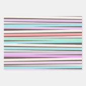 Lentekleuren in strepen inpakpapier vel (Voorkant 2)