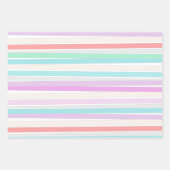 Lentekleuren in strepen inpakpapier vel (Voorkant)