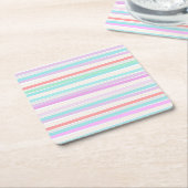 Lentekleuren in strepen kartonnen onderzetters (Schuin)