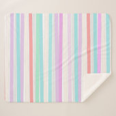Lentekleuren in strepen sherpa deken (Voorkant (horizontaal))