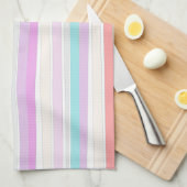 Lentekleuren in strepen theedoek (Quarter Fold)