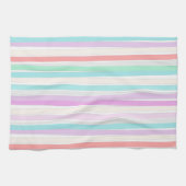Lentekleuren in strepen theedoek (Horizontaal)