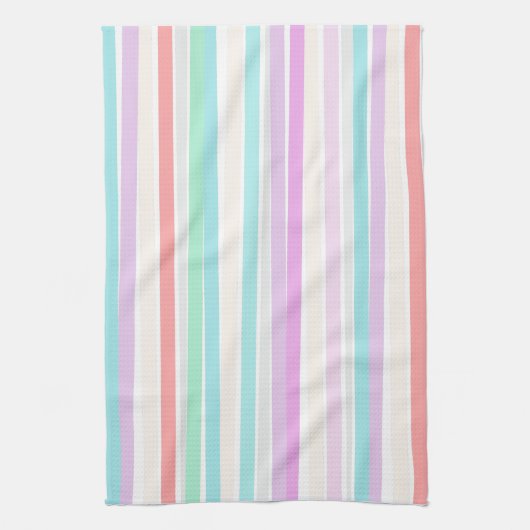 Lentekleuren in strepen theedoek (Verticaal)