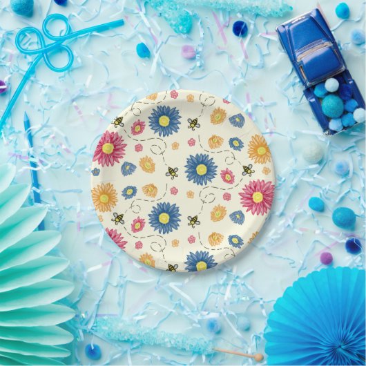 lentekleuren papieren bordje (Feest)