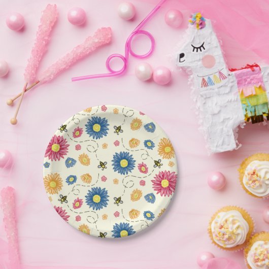 lentekleuren papieren bordje (Feest)