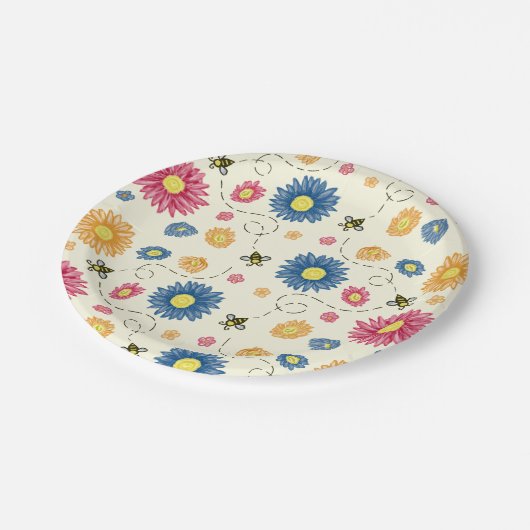 lentekleuren papieren bordje (Gekanteld)