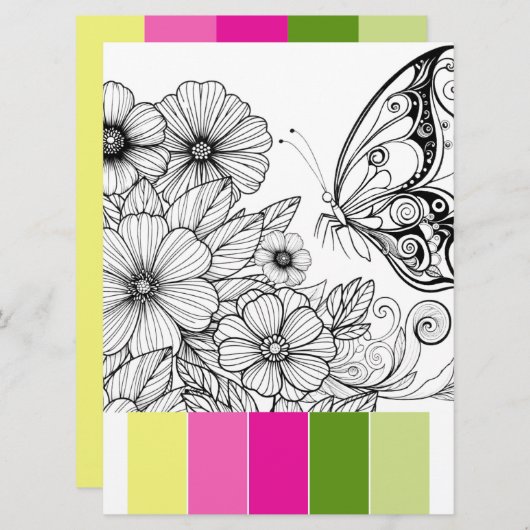 Lentekleurende Kaarten voor volwassenen (Voorkant / Achterkant)