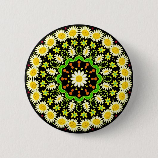 Lentekleurenkaleidoscoop 10 ronde button 5,7 cm (Voorkant)