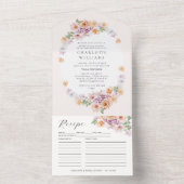 Lentekleurig vloerbek Romantisch Vrijgezellenfeest All In One Uitnodiging (Binnen)