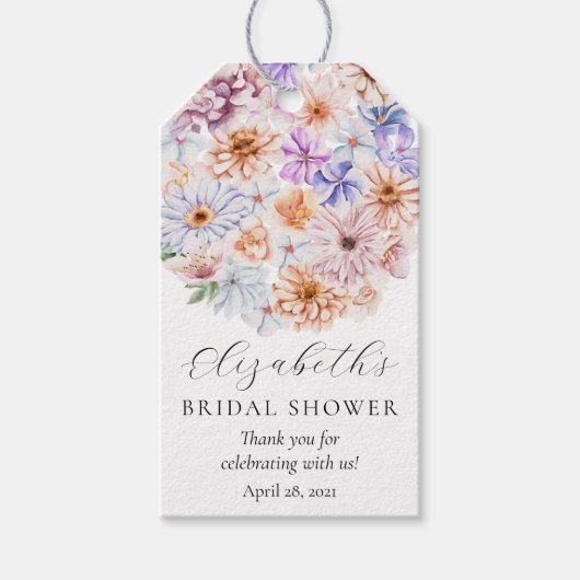 Lentekleurig vloerbek Romantisch Vrijgezellenfeest Cadeaulabel (Voorkant)