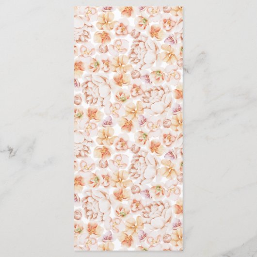 Lentekleurig vloerbek Romantisch Vrijgezellenfeest Menu (Achterkant)