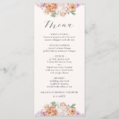 Lentekleurig vloerbek Romantisch Vrijgezellenfeest Menu (Voorkant)