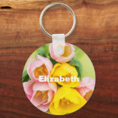 Lentekleurige tulpen sleutelhanger (Voorkant)
