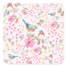 Lentekleurige vogels en bloemen