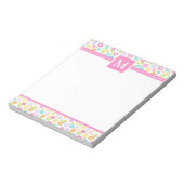 Lentekleurrijke bloemen monogram notitieblok (Linkerzijde)