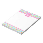 Lentekleurrijke bloemen monogram notitieblok (Linkerzijde)