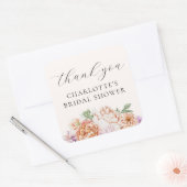 Lentekleurrijke Bloemen Romantische Bruidsuitnodig Vierkante Sticker (Envelop)