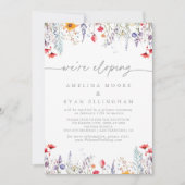 Lentekleurrijke Wilde Bloemen Elopement Ontvangst Kaart (Voorkant)