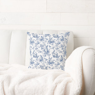 Lentekonijn Blauw Chinoiserie Kussen