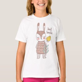 Lentekonijn met een Gele Bloem, Schattig T-shirt