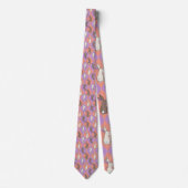 Lentekonijn Roze en Paarse Pastel Argyle  Stropdas (Voorkant)