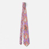Lentekonijn Roze en Paarse Pastel Argyle  Stropdas (Achterkant)