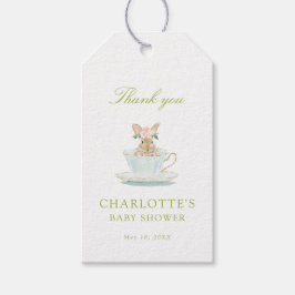 Lentekonijn Theepartij Baby Shower Cadeaulabel
