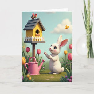 Lentekonijn Tuin Scene Kaart