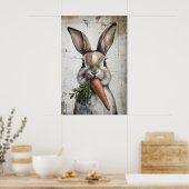 Lentekonijn Wortel Print, Paashaas Poster (Keuken)