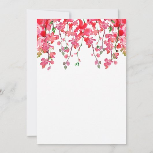 Lentekoraal Orchidee Takken Bloem Bruids Bruiloft Kaart (Achterkant)