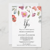 lentekort Ze zei ja tegen Engagement Party Kaart (Voorkant)